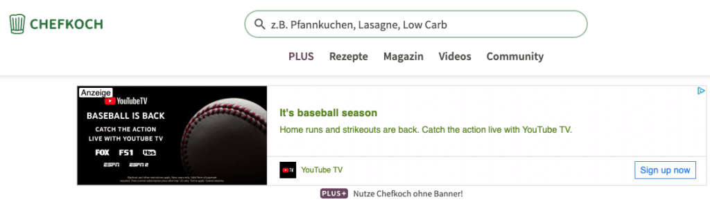 Beispiel einer Google Display Network Anzeige bei Chefkoch – Banner Advertising