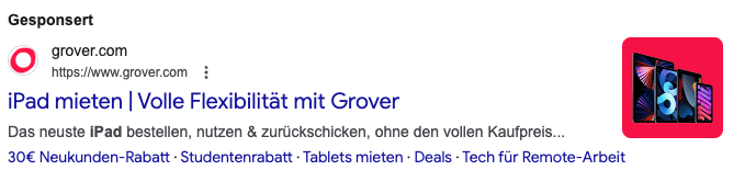 Automatische Verkäuferbewertungen in Google Ads Suchanzeigen