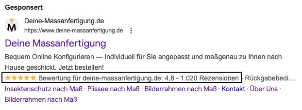 Google Ads Bilderweiterungen mit visuellen Produktelementen