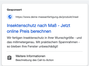 Google Ads Lead-Formularerweiterung zum Erfassen von Kontaktdaten