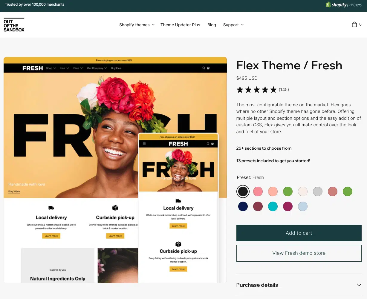 Shopify Theme "Flex" von Out of the Sandbox